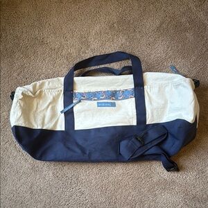 Yoga Mat Bag Blue and Cream Durable Duffel Bag for Everyday Use GUC